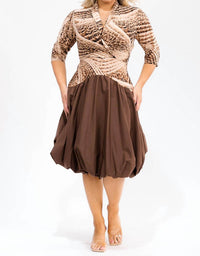 Karen T Design - V-neck Balloon Dress