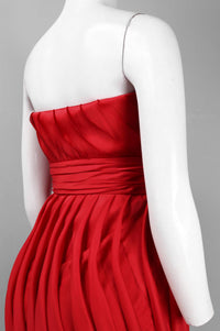 Monique Lhuillier - Women's Strapless Pleated Party Dress
