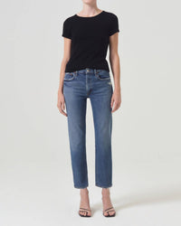 AGOLDE Women's Kye Mid Rise Straight Crop Jeans in notion - women's jeans
