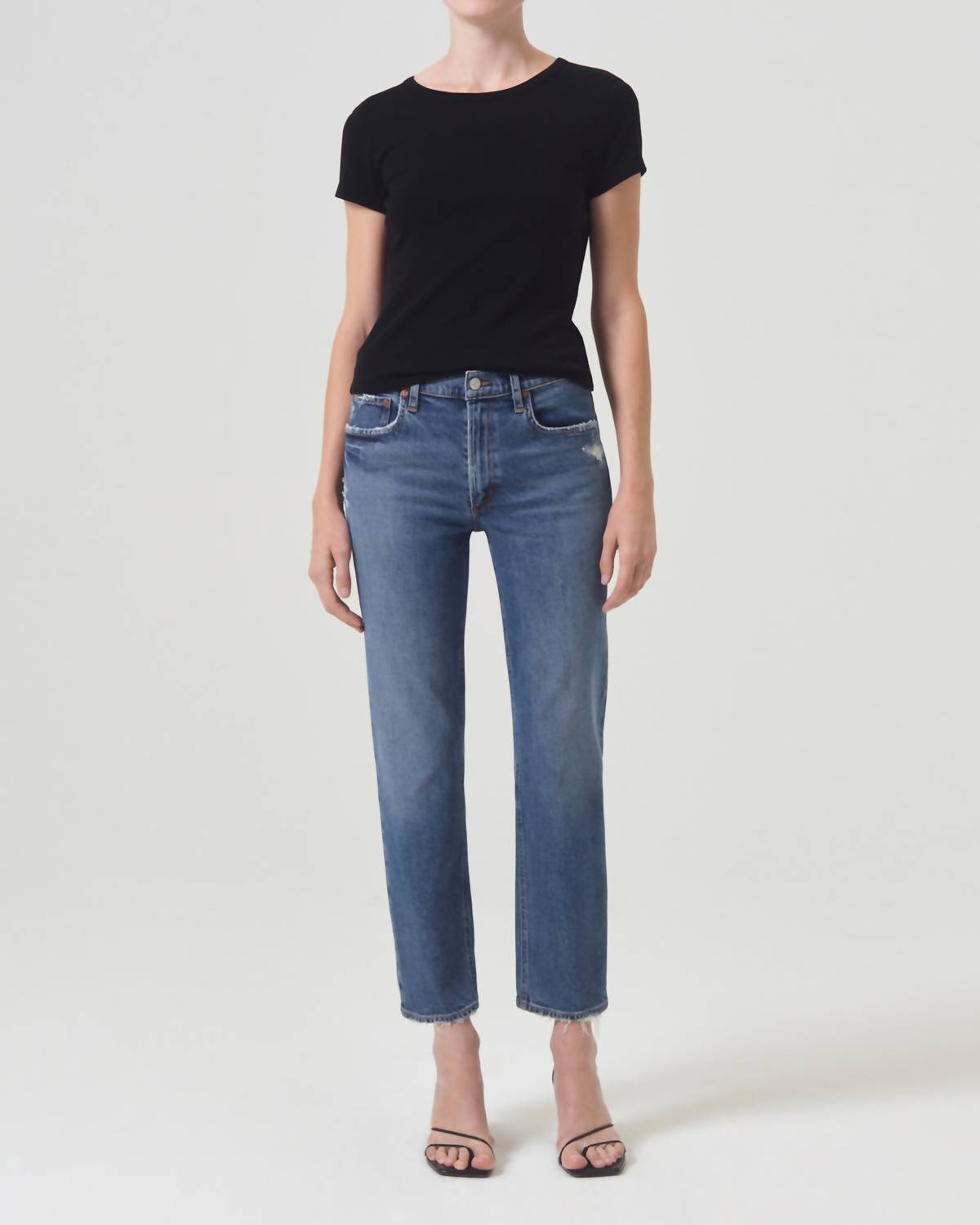 AGOLDE Women's Kye Mid Rise Straight Crop Jeans in notion - women's jeans