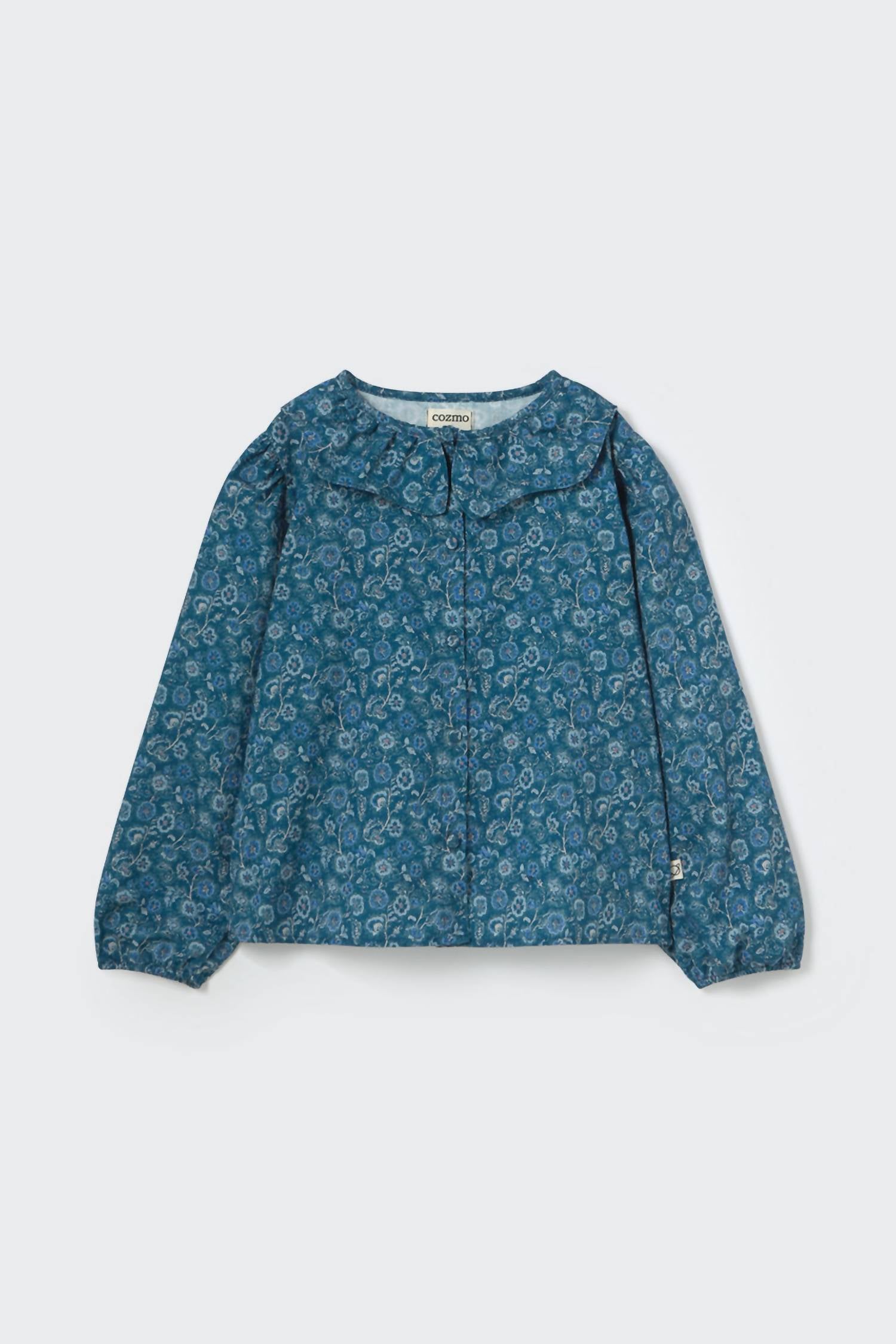 Cozmo - Girls' Floral Fine Corduroy Blouse