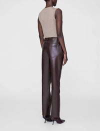 ANINE BING Moni Crop Tank in stone melange - women's shirt - detail view