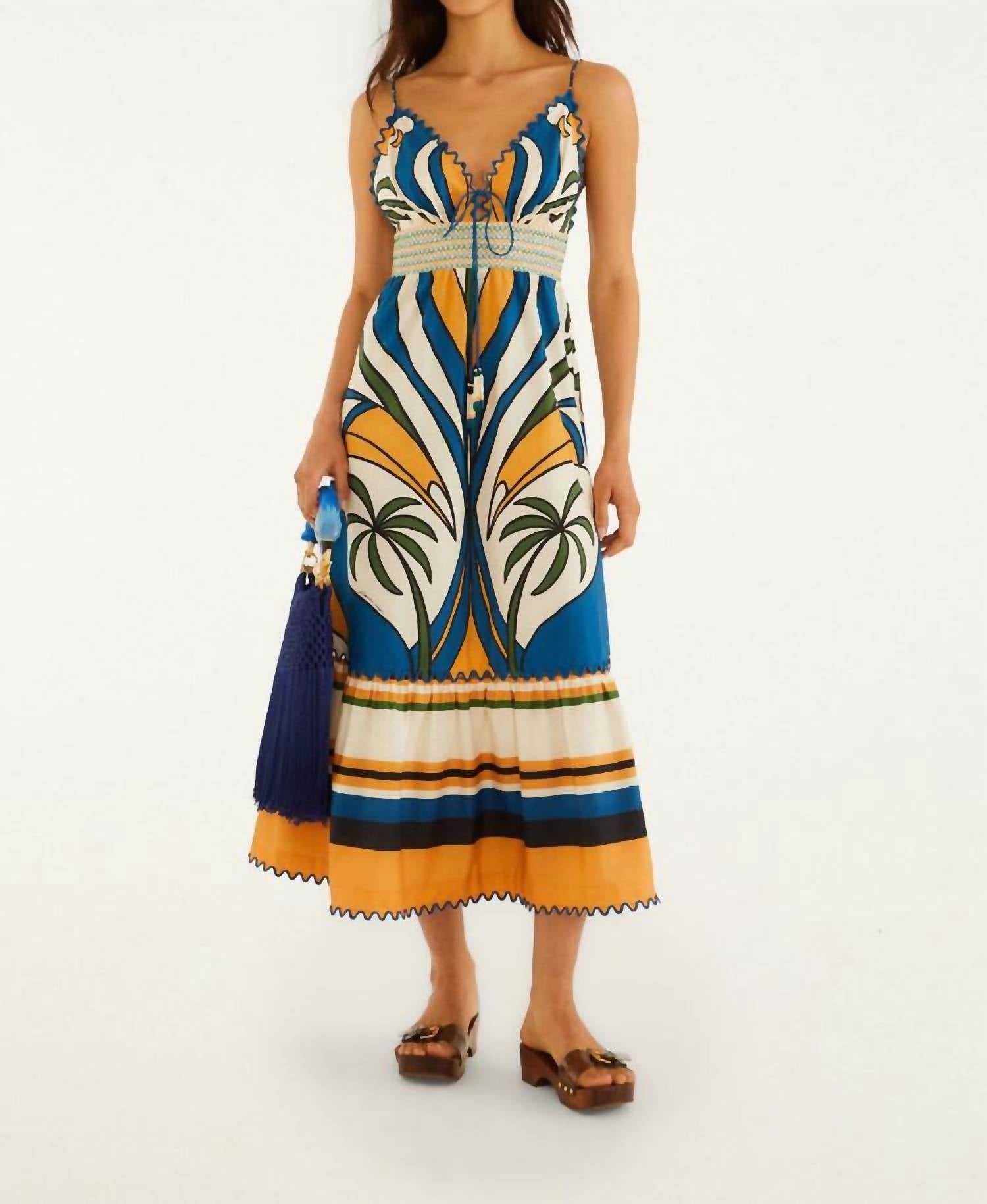 Farm Rio - TROPICAL GRAPHIC SLEEVELESS MAXI DRESS