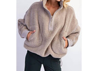 Rae Mode - Sherpa Mock Neck Quarter Zip Jacket