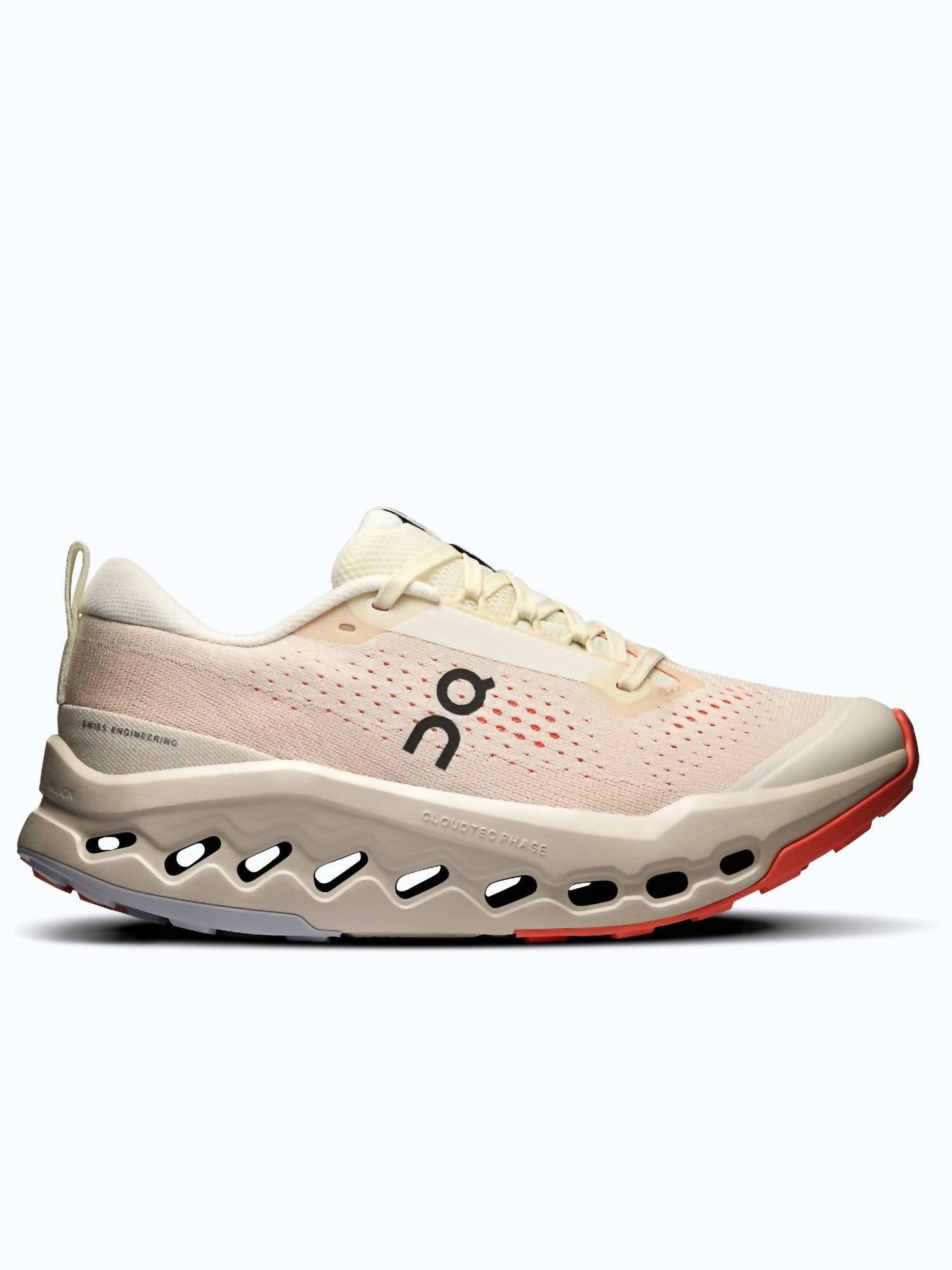 On Running Women's Cloudsurfer Trail 2 Trail Running Shoes in ivory salmon - women's shoe
