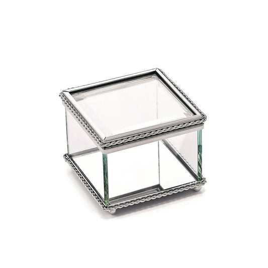 Creative Gifts International - Square Glass Box With Hinged Cover