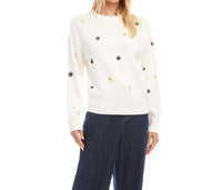 Karen Kane - Ellery Embroidered Daisy Crewneck Sweater