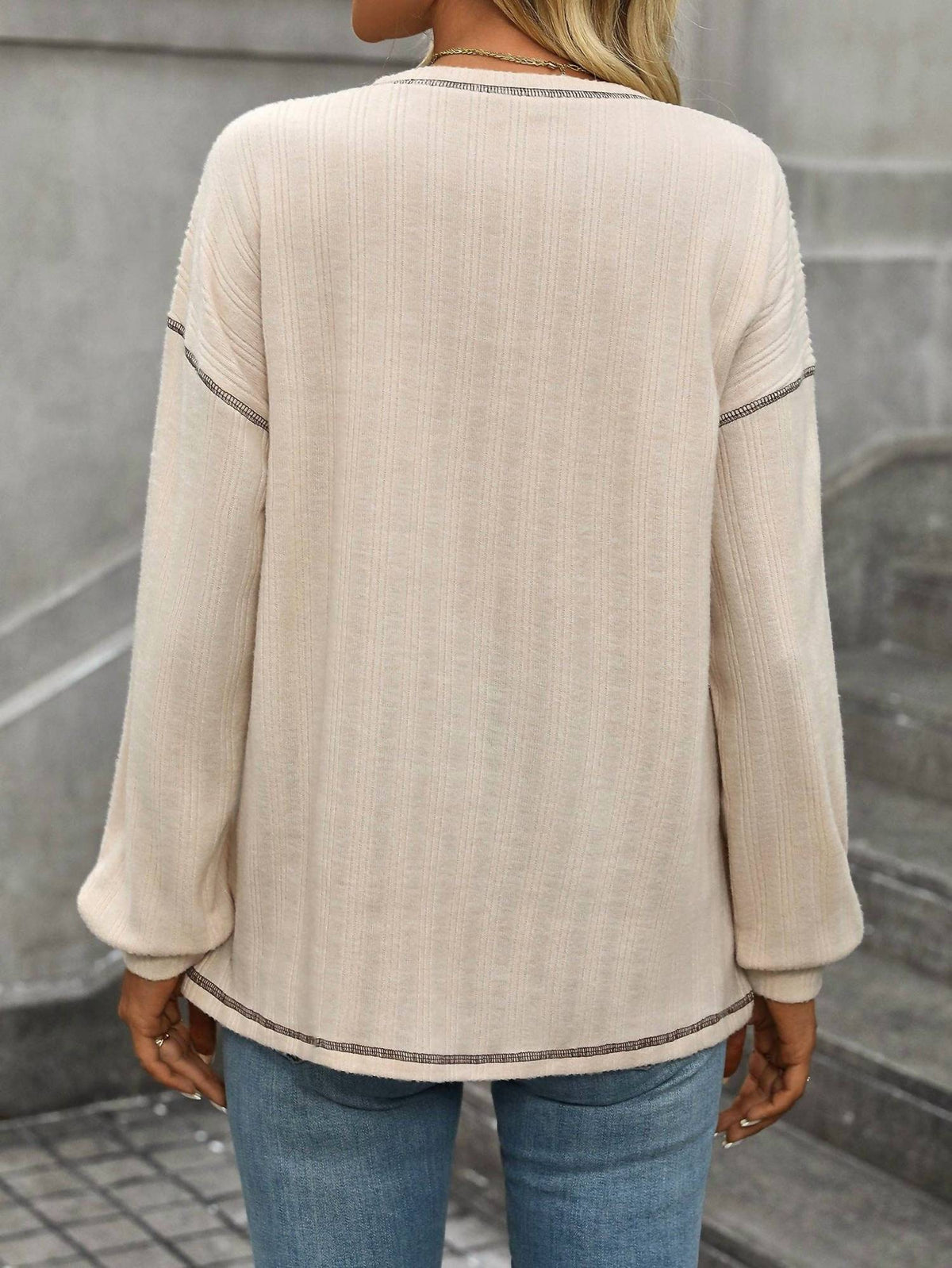 Suhkasana - Ribbed Knit Long Sleeve Shirt