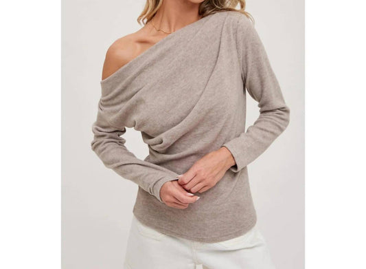 Bluivy - One Off Shoulder Knit Top