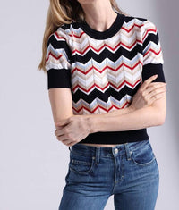 Minnie Rose - Chevron Short Sleeve Crew Tee