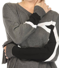 Planet By Lauren G. - Miini Triangle Crewneck Sweater