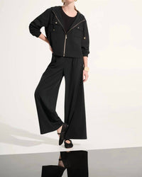 Joseph Ribkoff - Hooded Boxy Utility Jacket Style