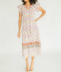 Victoria Dunn - Rosa V-neck Midi Dress