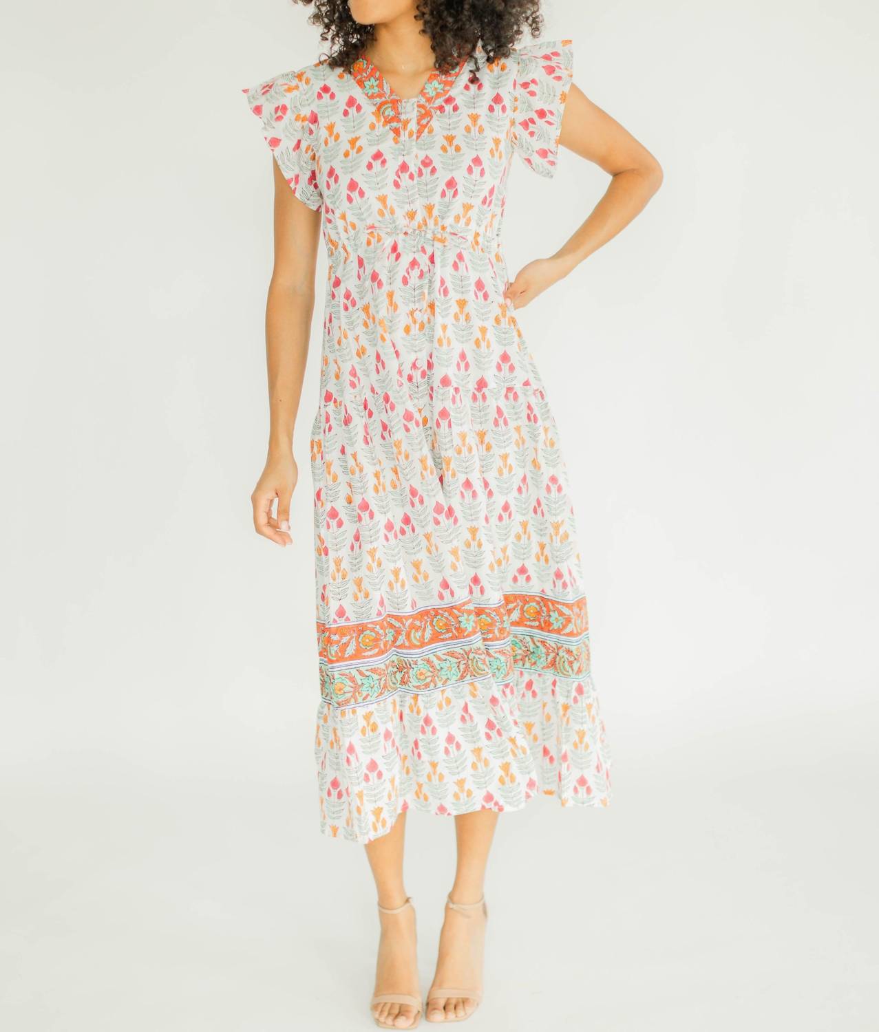 Victoria Dunn - Rosa V-neck Midi Dress