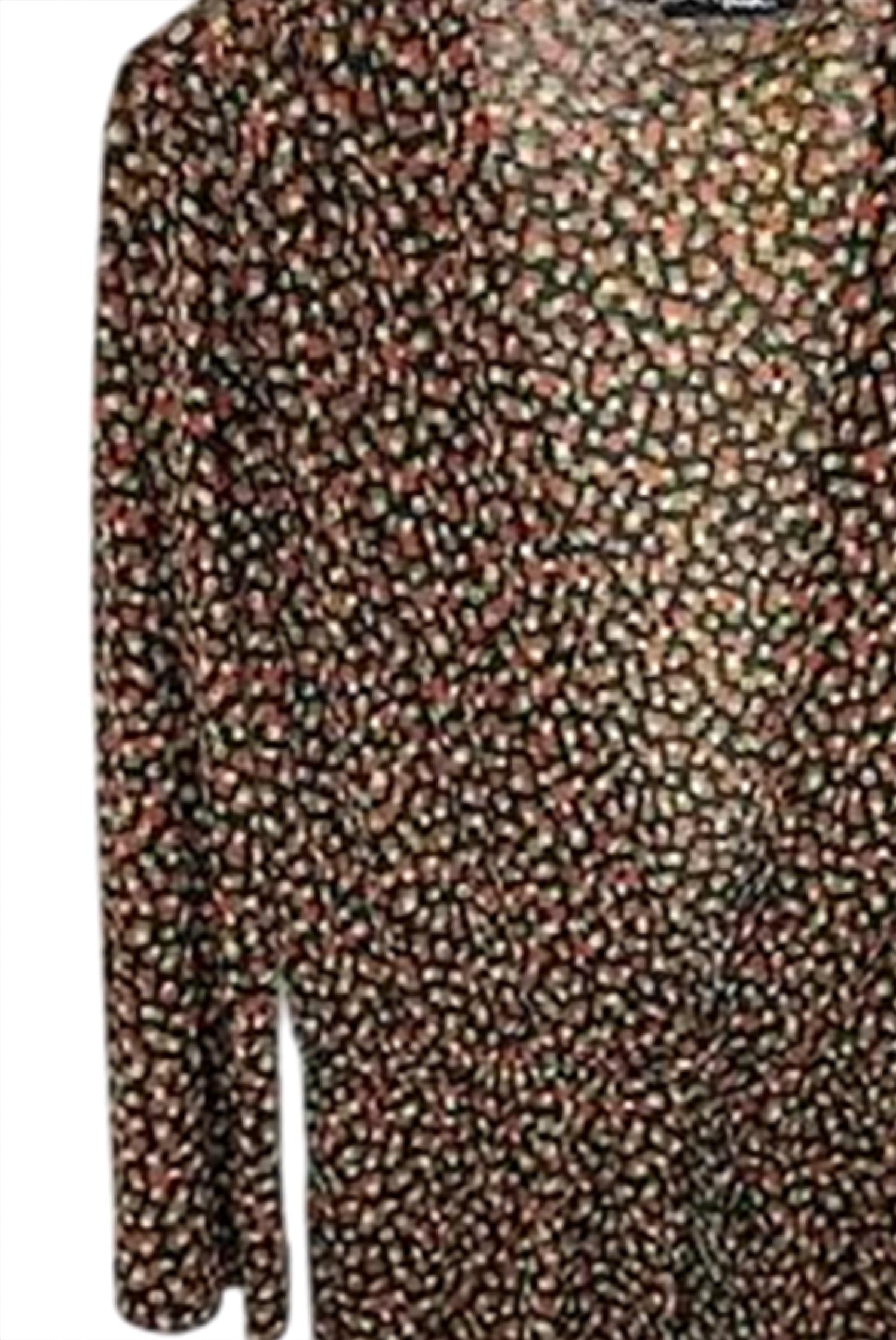 Windridge by Cheryl Nash Women Confetti Kik Cardigan in black brown orange - women's cardigan - detail view