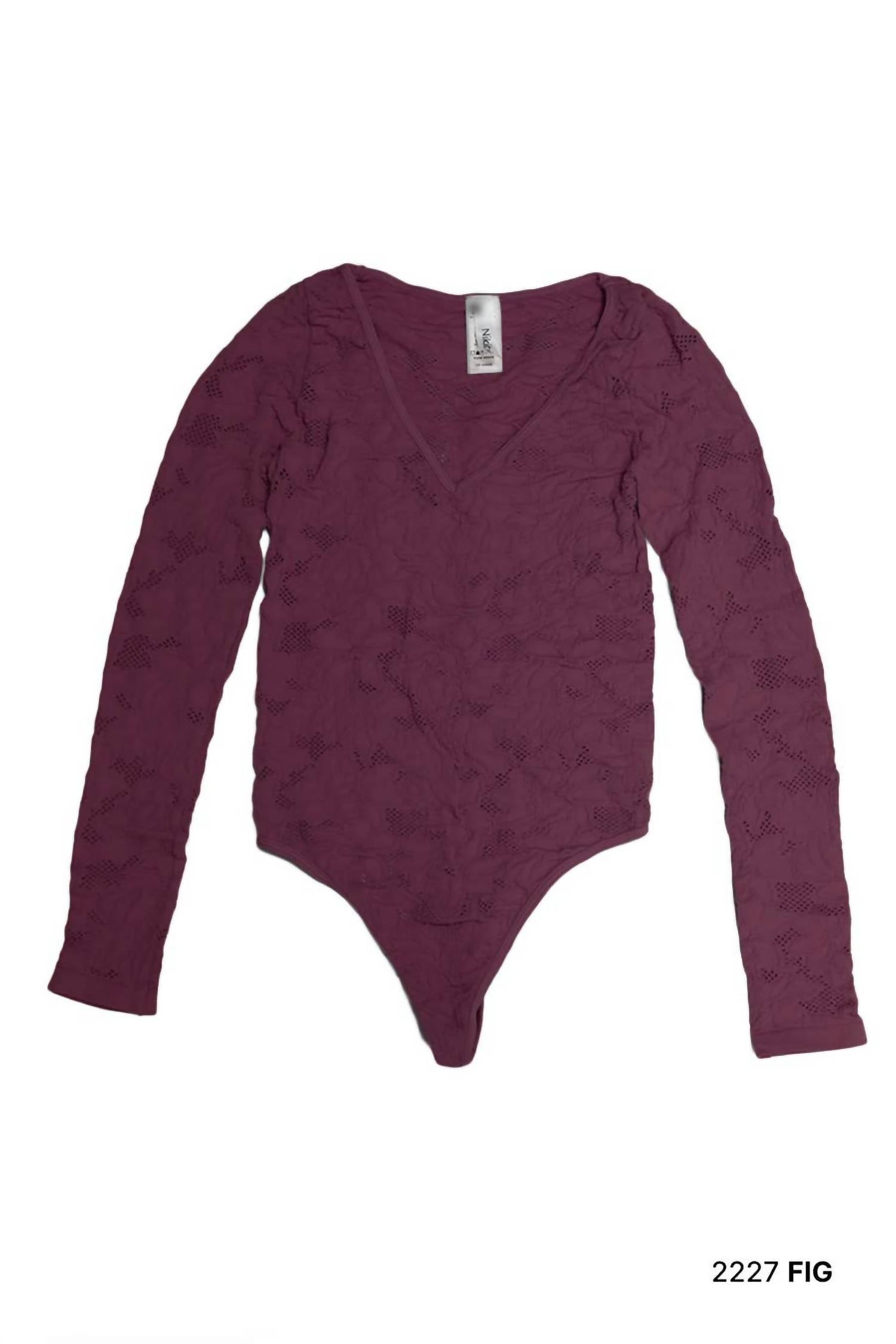 Nikibiki - Women's Lace Textured Bodysuit