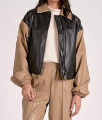 ELAN Oakley Bomber Jacket in mutli black brown - women's jacket