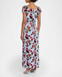 Alice + Olivia - Tara Short Sleeve Ruffle Maxi Dress