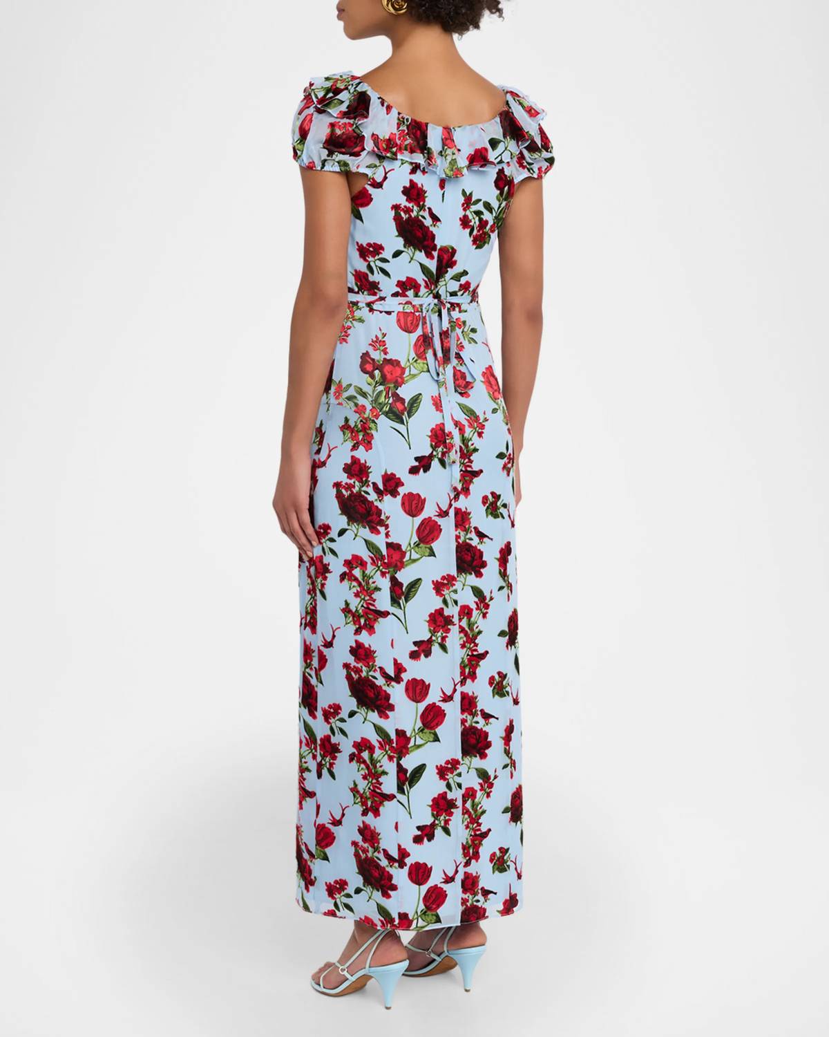 Alice + Olivia - Tara Short Sleeve Ruffle Maxi Dress