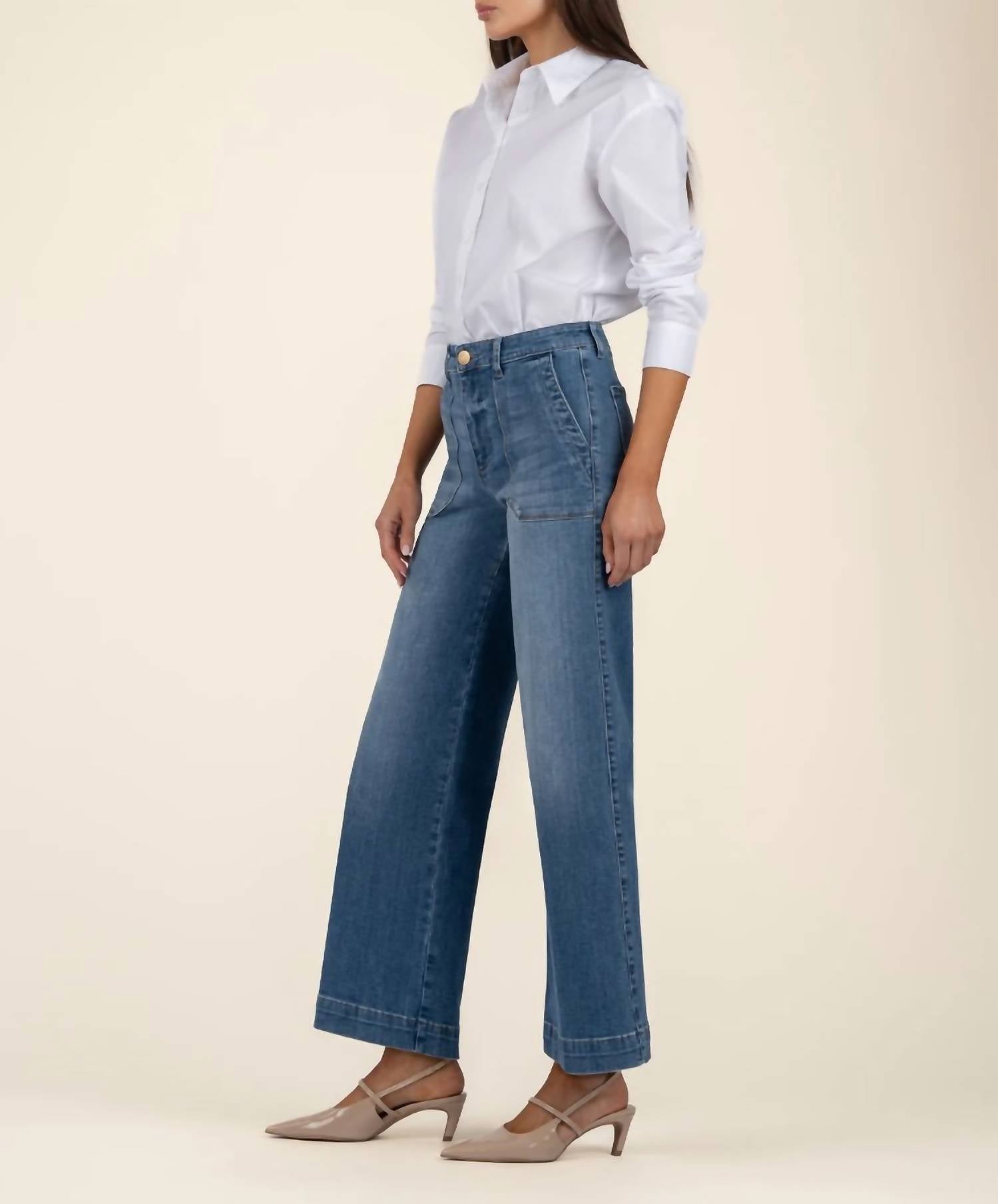 Kut From The Kloth - Meg High Rise Wide Straight Leg Jeans