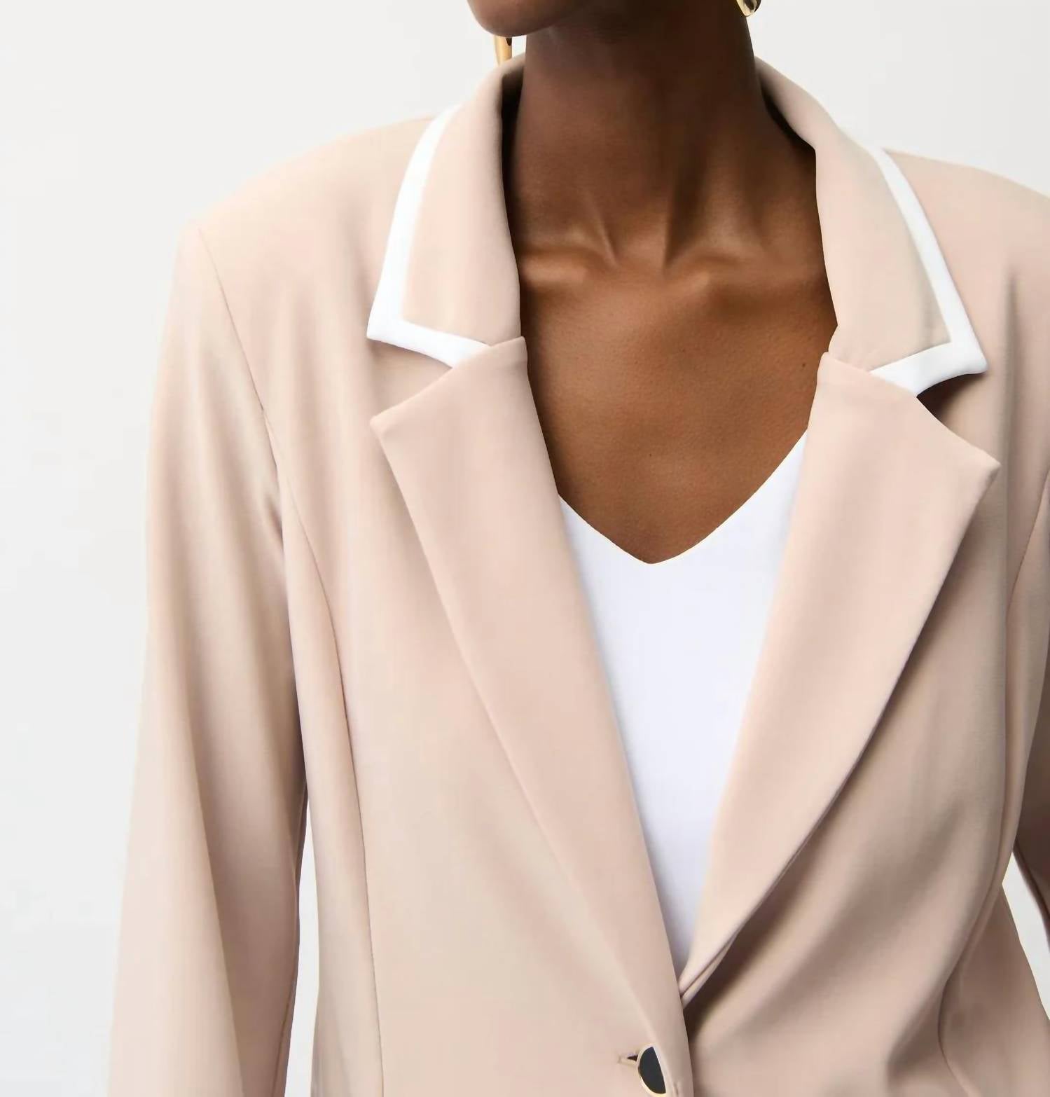 Joseph Ribkoff - Contrast Trim Long Sleeve Blazer