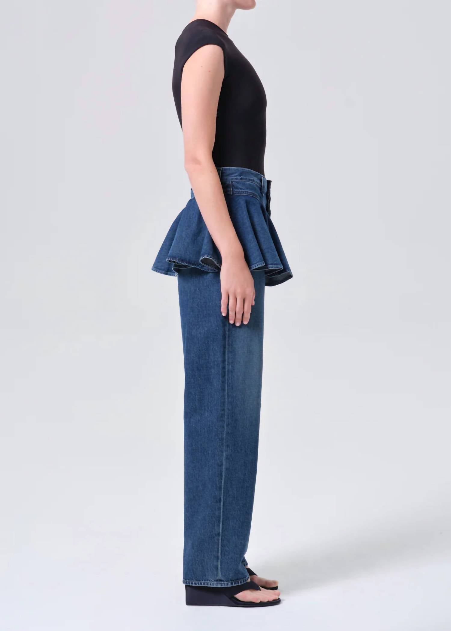 Agolde - Peplum Mid-rise Straight Leg Jeans