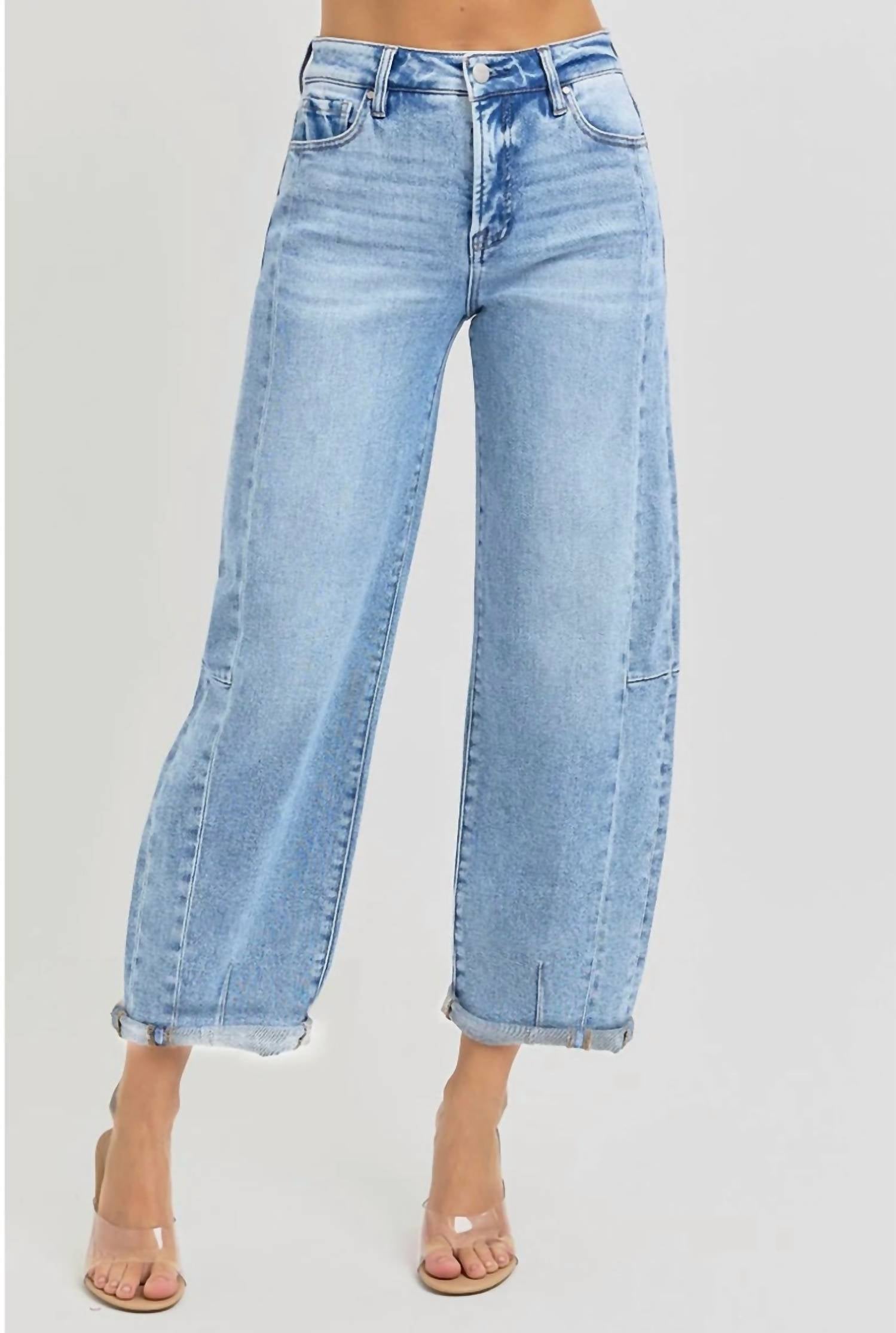 RISEN Barrel Jeans in medium denim - women's jeans - alternate view