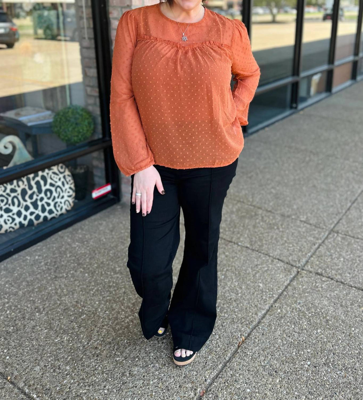 Mittoshop - Swiss Dot Long Sleeve Blouse