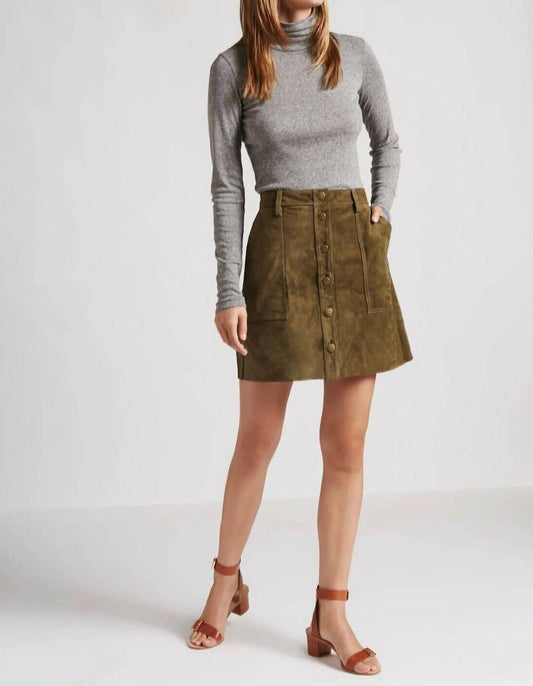 Current/Elliott - Leather Naval Suede Mini Skirt