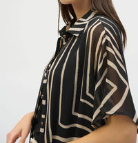 Joseph Ribkoff - Geometric Sheer Chiffon Blouse