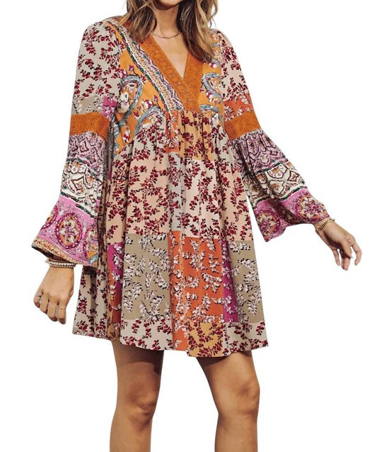 Davi & Dani - Danielle Colorblock A-Line Dress