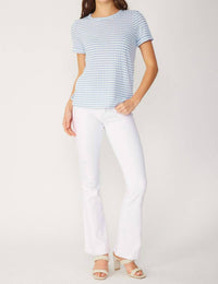 Fsl Apparel - Stripe Ribbed Knit Short Sleeve Top