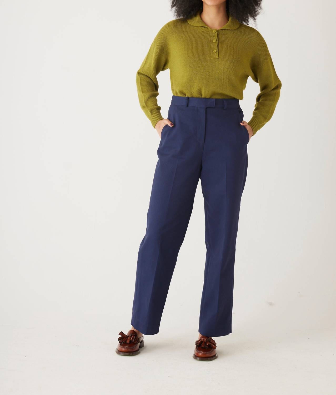 Rose Velvet - Piper Cotton Twill Full Length Pants