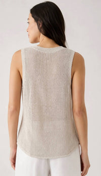 Eileen Fisher - Organic Linen Cotton Open Knit Sleeveless Sweater Tank
