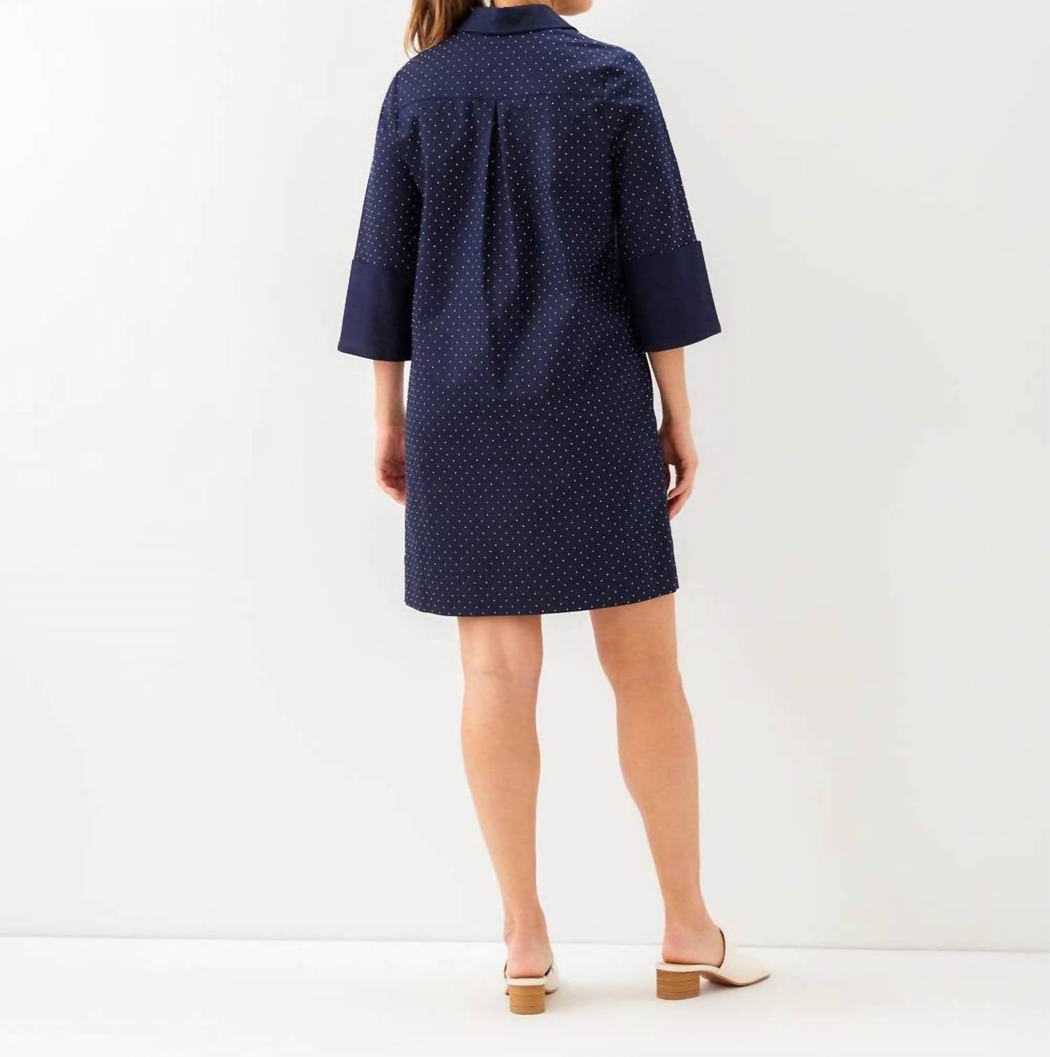 Karen Kane - Cuffed Sleeve Embellished Dress
