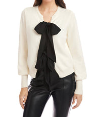 Fifteen Twenty - Statement Knit Bow Tie Cardigan