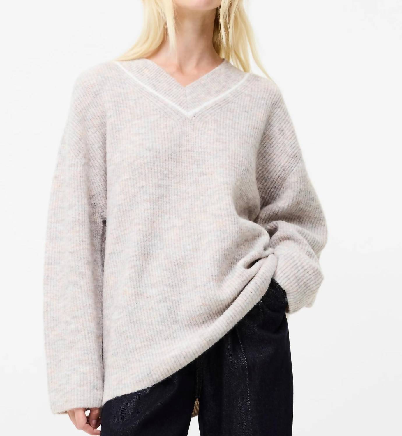 French Connection - Kezia Vertical V Neck Jumper