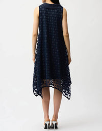 Joseph Ribkoff - Polka Dot Mesh Handkerchief Dress