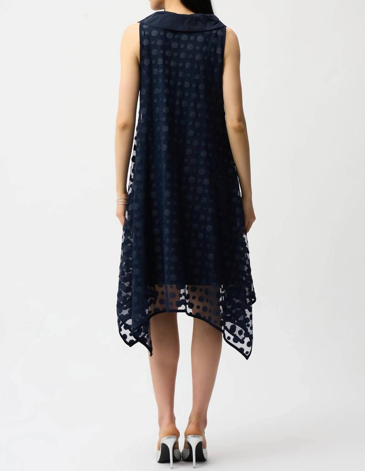 Joseph Ribkoff - Polka Dot Mesh Handkerchief Dress