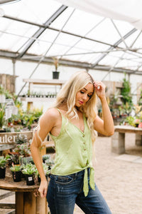 Silky Button-Down Tank
