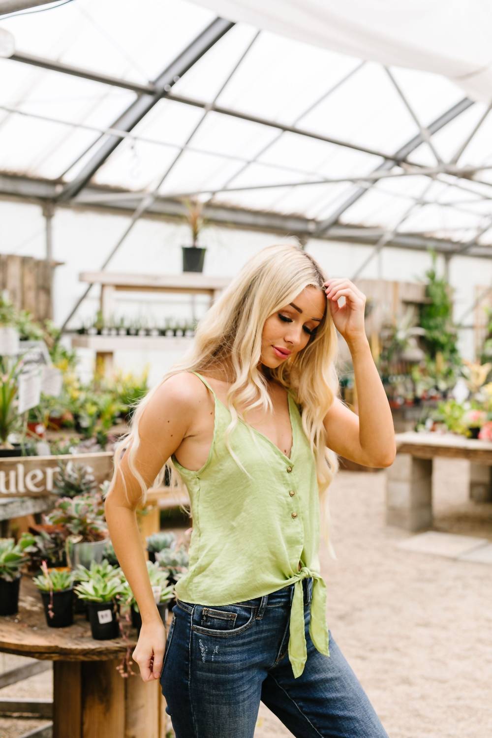 Silky Button-Down Tank