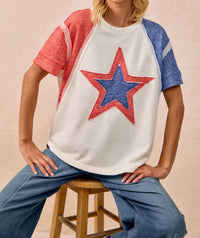 Bibi - Terry Cut Usa Star Top