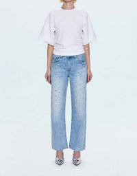 Pistola - Lexi Mid Rise Bowed Straight Jeans