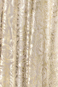 Betsy & Adam - One-shoulder Wrap Foil Floral Gown