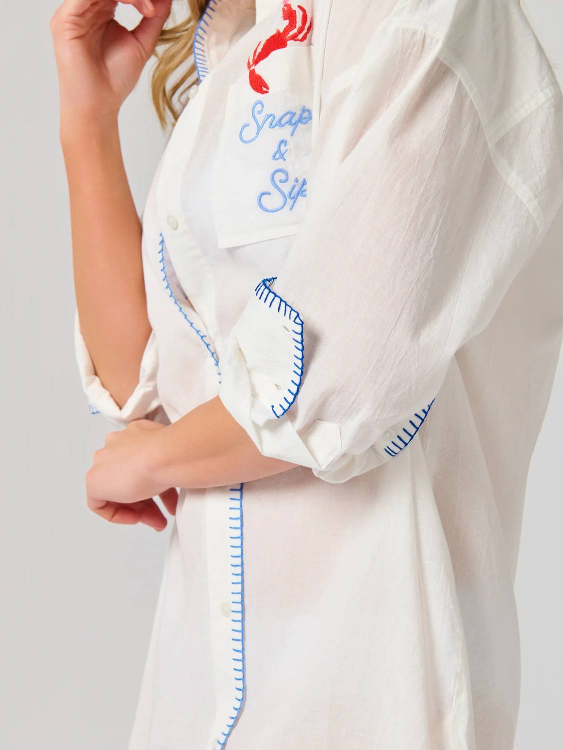 Shiraleah - Snap & Sip Catch Of The Day Cover-Up Shirt