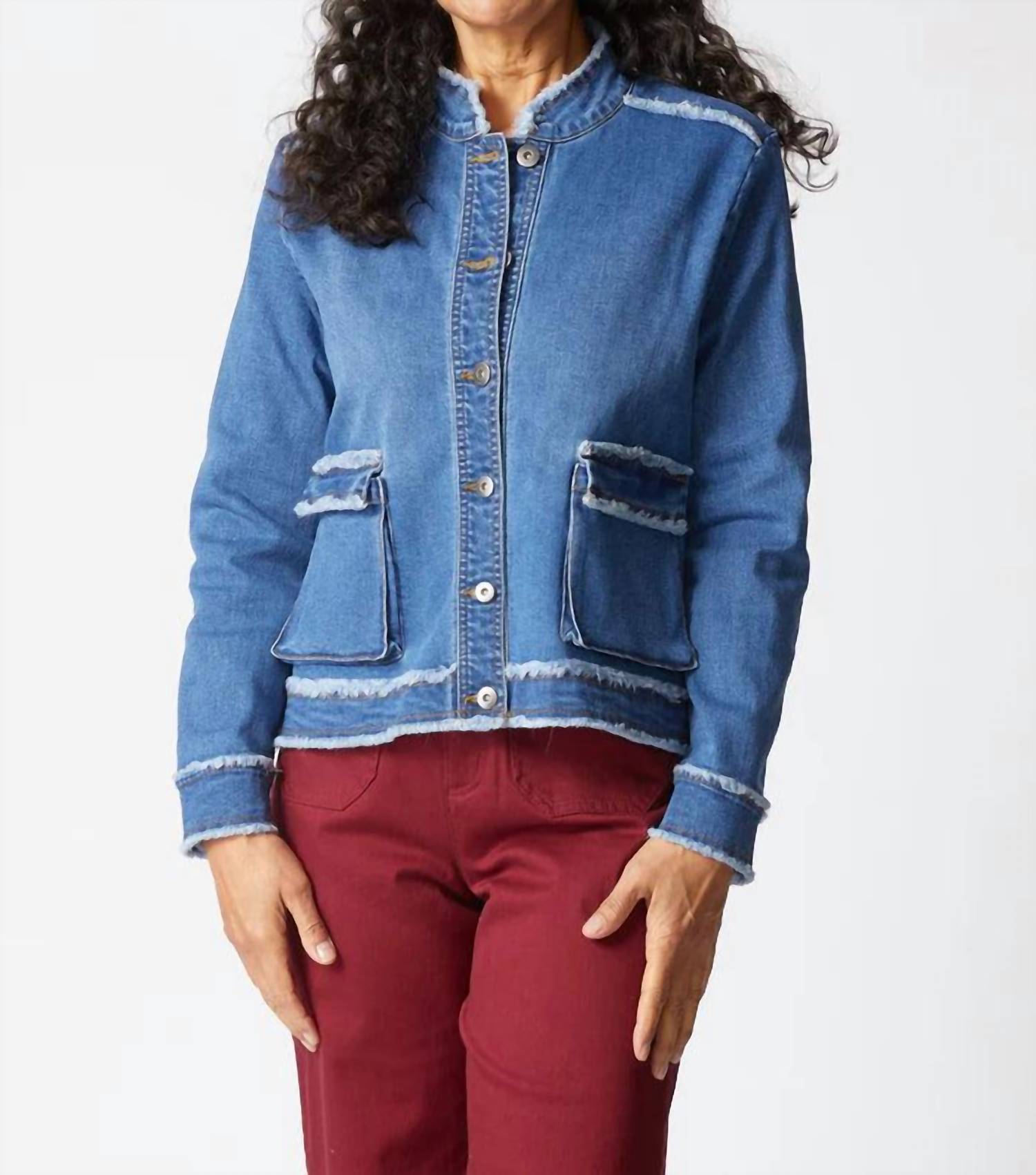 habitat Southern Raised Jacket in medium denim - women's jacket