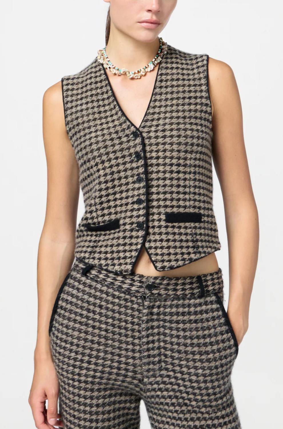 Guest In Residence - Houndstooth Tailored Vest