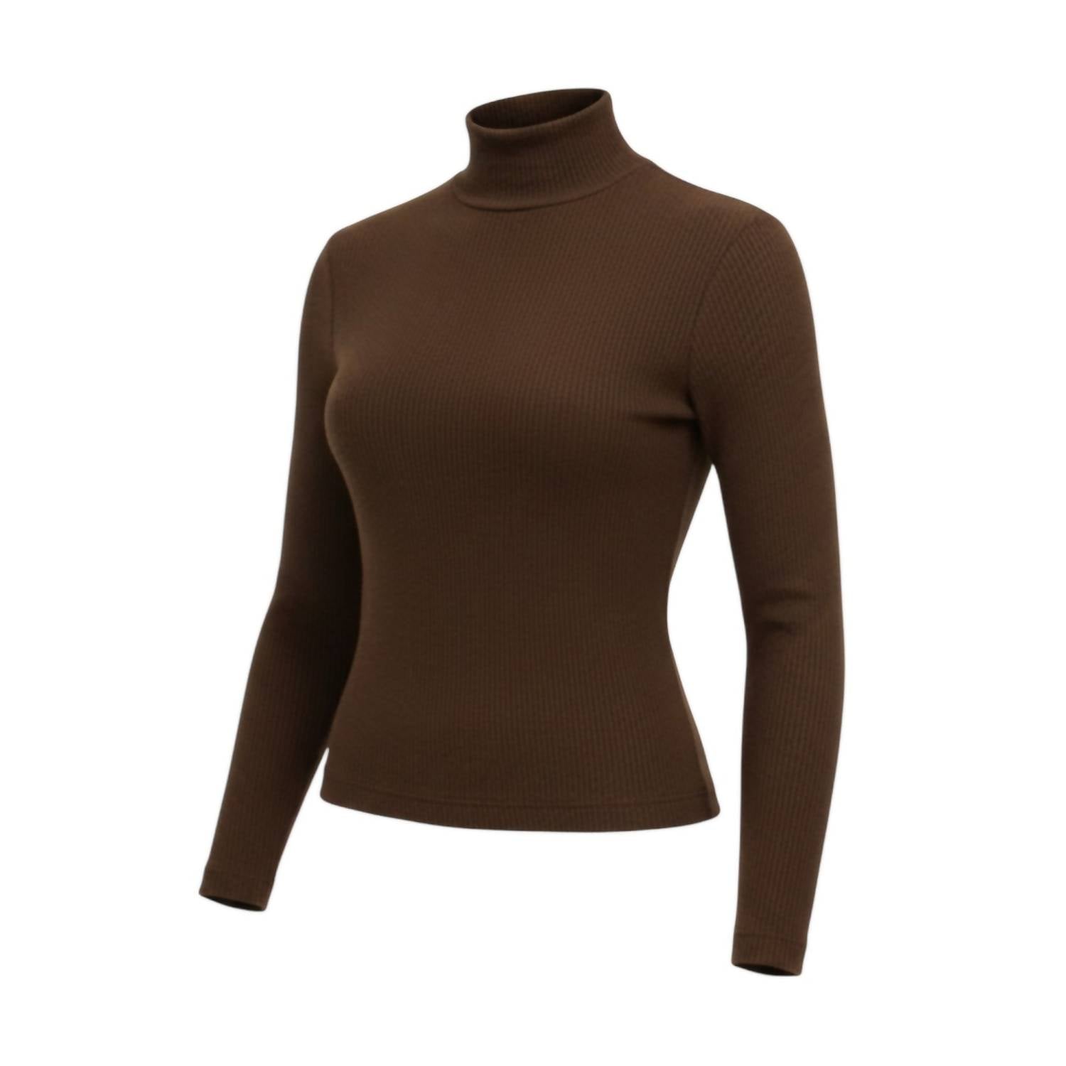 Ambar - Mock Neck Long Sleeve Fitted Crop Top