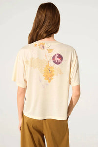 Cotelac - Loose-fitting Pleated Printed T-shirt
