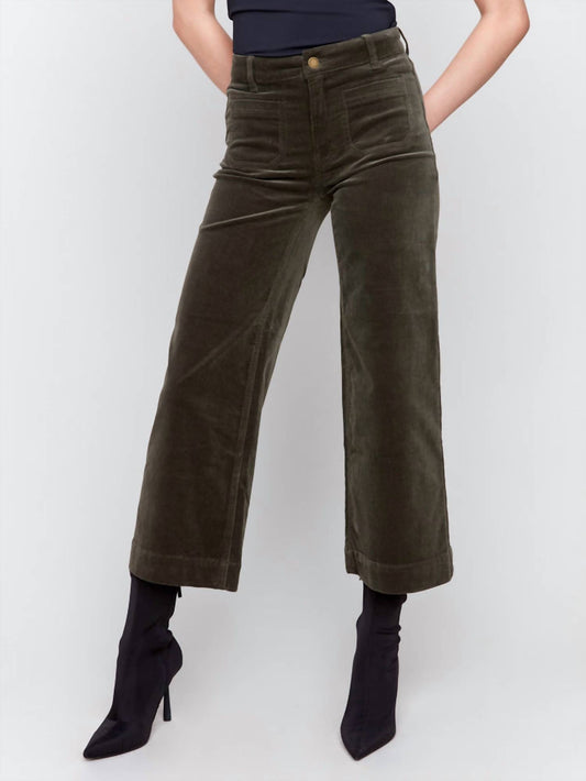 Charlie B - Patch Pocket Corduroy Flare Pants